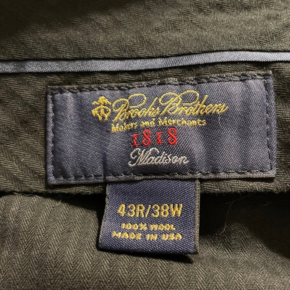 BROOKS BROTHERS 1818 MADISON CHARCOAL Trabaldo Togna Wool Suit 43R/38W USA - Picture 16 of 16
